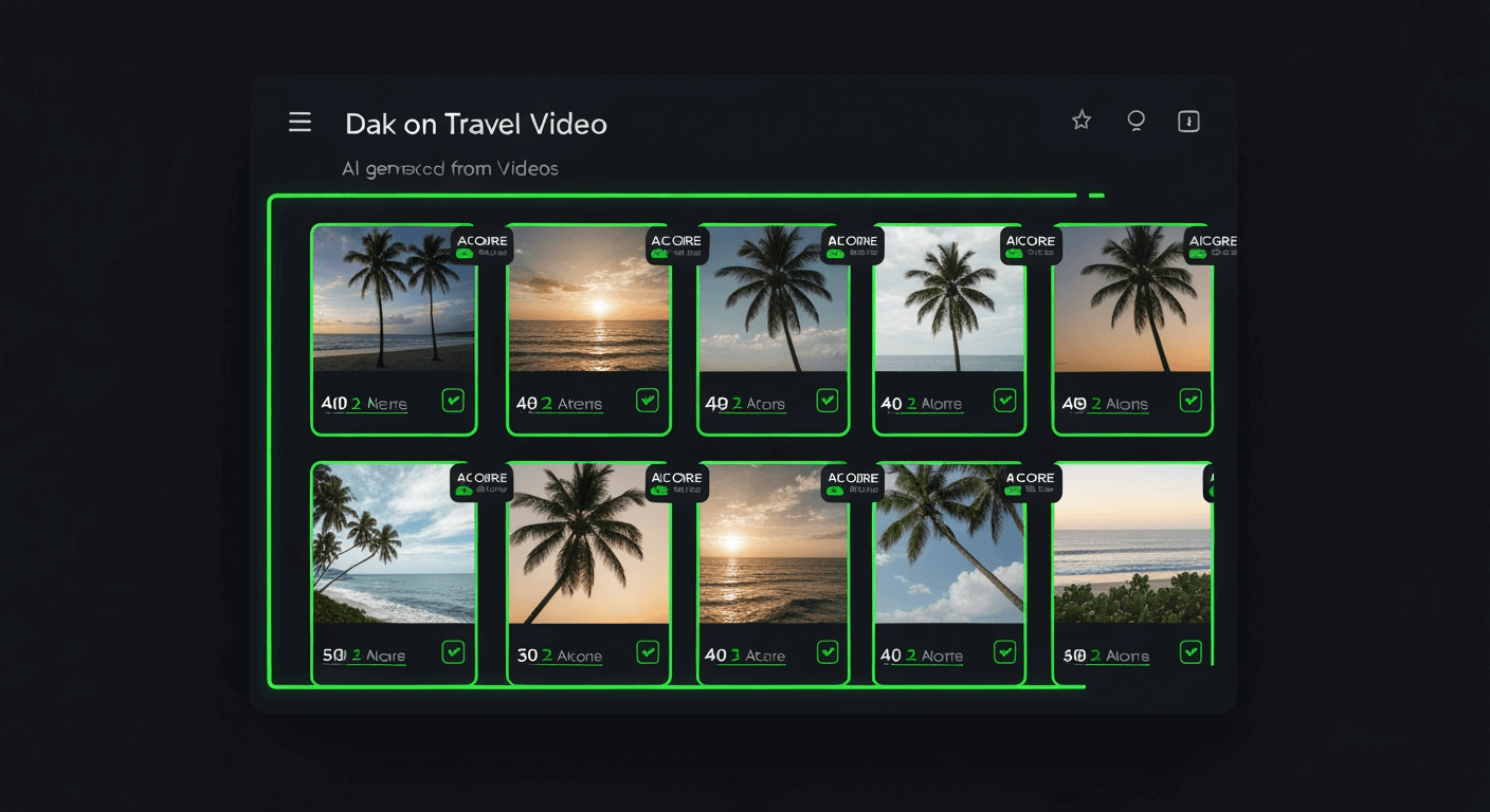 Tropical sunset and beach scenes extracted from travel videos